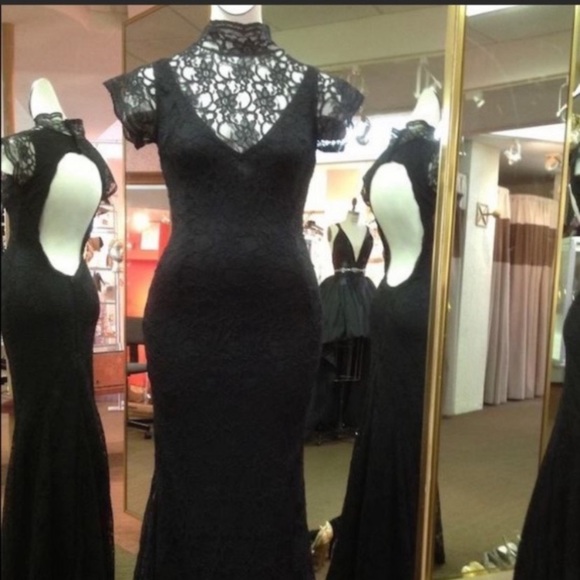 Ana María Couture Dresses & Skirts - Ana María Couture black lace high neck gown.